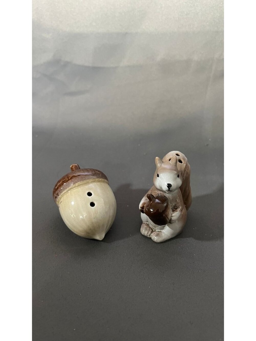 Squirrel & Acorn Ceramic Salt & Pepper Shaker Set